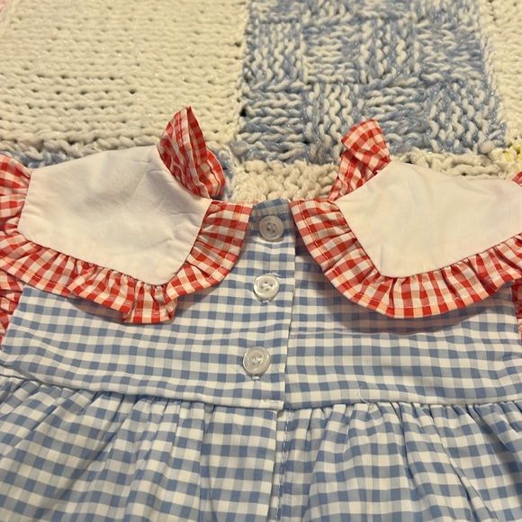 18 mo.crisp & adorable bubble set w blue:white checkered fabric& red/white too👼 - Picture 5 of 7